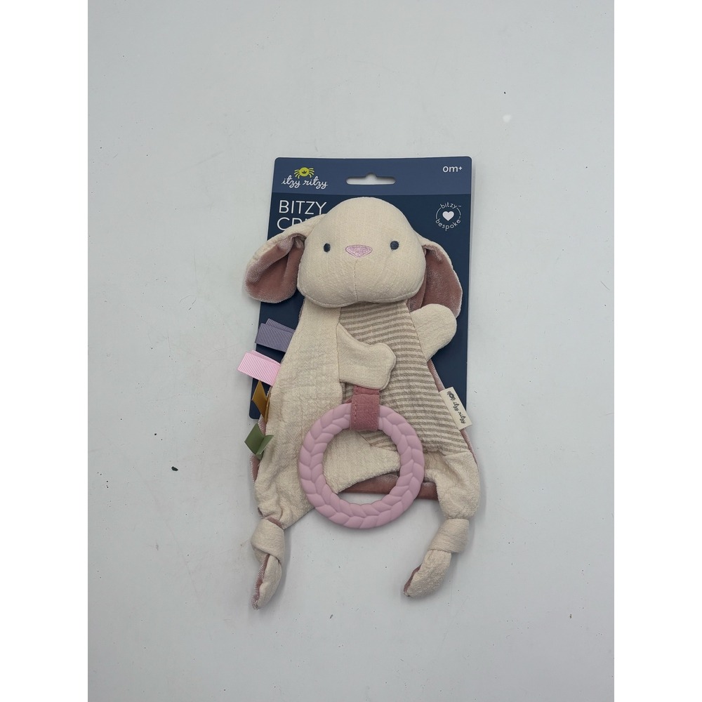 Itzy Ritzy Bitzy Crinkle Bunny Sensory Toy Teether Pink Cream
